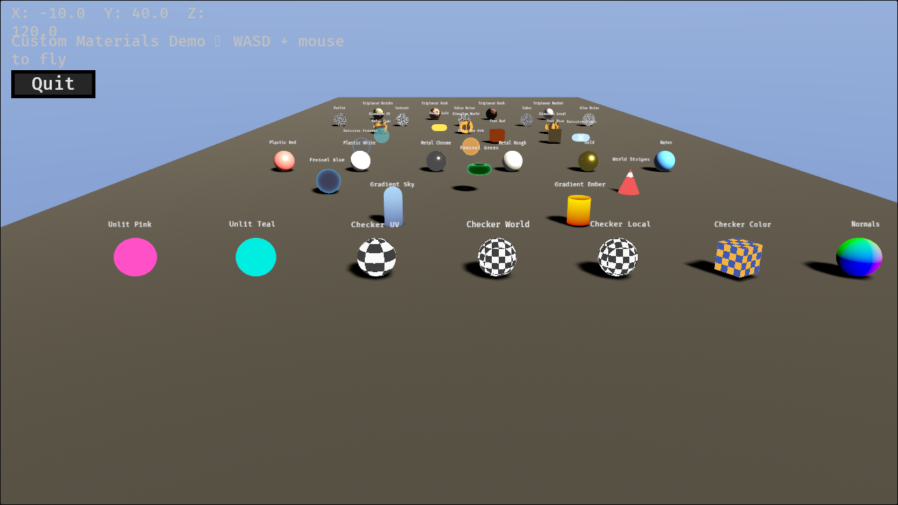 Custom Materials Demo screenshot